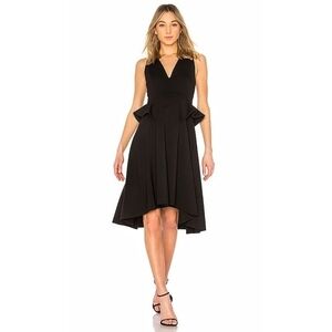 Elliatt Rapture Black Ruffle Trim V-Neck Dress Size Medium